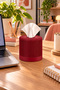 Decorative Napkin Holder & Toilet Paper Box - Compatible with Z-Fold Napkins and Roll Toilet Paper - Burgundy - 5
