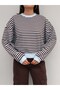 Striped Off-Shoulder Sweatshirt - 3