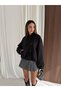 Checked Double-Breasted Collar Buttoned Bomber Jacket - 7