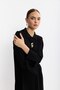 Women's Wide Slit Tie-Detail Mercerized Knitwear Dress - 6