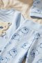 3-Piece Baby Set - Ecru Bottom and Top Hat Set with Cotton Skater Bear Figure - 4