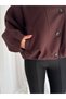 Checked Double-Breasted Collar Buttoned Bomber Jacket - 5