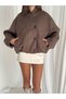 Checked Double-Breasted Collar Buttoned Bomber Jacket - 2