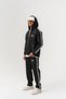 Softline Panda Fabric Hooded Zippered Men's Set with Stripe Detail
