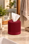 Decorative Napkin Holder & Toilet Paper Box - Compatible with Z-Fold Napkins and Roll Toilet Paper - Burgundy - 6