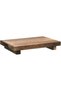 Wood Riser Tray, 9 x 6 Inch Handcrafted Solid Timber Stand, Vintage Rectangular Kitchen Shelf