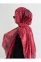 Ceylan Patterned Bamboo Shawl - Burgundy - 2