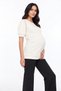 Lace Detailed Shoulder Balloon Sleeve Crew Neck Maternity T-Shirt - 2