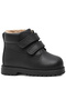 Rakerplus Neson 9055-S Black Matte 100% Genuine Leather Velcro Unisex Baby Kids Boots