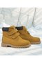 Rakerplus Neson 9055-Sas Mustard Yellow 100% Genuine Leather Velcro Unisex Baby Kids Boots