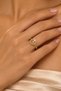 Peach Color Stone Halo Model Adjustable Ring - 3
