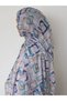 Square Pattern Soft Shawl - Gray - 2