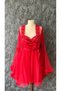 Red Lace Detailed 2-Piece Satin Dressing Gown Set (Boxed) - 2