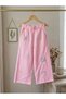 Colorful Embroidery Decorated Wide-Lettered 3-Yarn Non-Embroidered Bottom and Top Girls' Set - 4