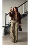 Khaki-Brown Camouflage Pattern Barrel Jean - 4