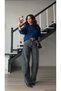 Blue Leopard Pattern Barrel Jean - 6