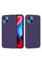 Compatible with iPhone 15 Plus and 14 Plus - Plain Deep Purple Color Silicone with Velvet Inside Protective Phone Case (Soft and Matte)