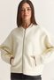 Women's Cream Stand Collar Pocket Detailed Zippered Bomber Knitwear Cardigan 2871 60286716 - 3