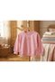 Colorful Embroidery Decorated Wide-Lettered 3-Yarn Non-Embroidered Bottom and Top Girls' Set - 5