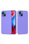 Compatible with iPhone 15 Plus and 14 Plus - Plain Lilac Color Silicone with Velvet Inside Protective Phone Case (Soft and Matte)