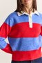 Women's Polo Collar Button Detailed Thick Striped Soft Textured Knitwear Sweater 2950 60286717 - 7