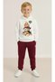Boy's Christmas New Year Printed 3 Thread Fleece-Lined Hooded Winter Sweatshirt / Tracksuit Set - 2