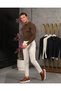 Cotton Lycra Thin Ribbed Collar Buttoned Slim Fit Knitwear Sweater