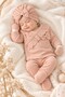5-Piece Bow and Bow-Throught Set, 100% Cotton, Newborn Baby Girl Zibin Set/Baby Girl Hospital Discharge Set - 2