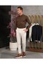 Cotton Lycra Thin Ribbed Collar Buttoned Slim Fit Knitwear Sweater - 8