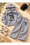 Girl's ca la printed sweatshirt with lettering detail - tracksuit set - 4