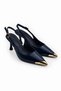 Genuine Leather Heeled Shoes Metal Toe Patent Leather Stilettos - 4