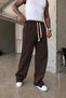 Men's Baggy Fit 3 Thread Threaded Brown Sweatpants Ke-7030 - 3