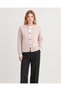 Button Detailed Şardon Ecru Cardigan