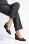 Foles front belt bow buckle women's wedge heel shoes brown skin
