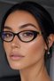 Golem Black Cat Eye Blue Light Protection Women's Glasses Replaceable with Optical Glass - 3