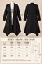 Women's Black Plus Size V-Neck Cut Stone Faux Leather Block Long Open Front Viscose Cardigan - 3