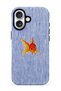 iPhone 16 Compatible - Striped Fishes, Double Layer Cover, Glossy Surface Protective Case