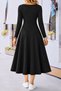Women's long sleeve asymmetrical neck buttoned weight midi viscose dress - 2