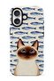 iPhone 16 Compatible - Cherry and Floral Dost, Double Layer Cover, Glossy Surface Protective Case