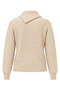 Women's Cream Button Detailed Asymmetrical Collar Ribbed Knit Sweater - 2