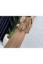 Women's Modest, Chic, and Elegant Double Crepe Fabric Camel-Colored Dress - 2
