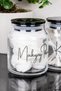 4-Piece Premium Cotton Jar Set with Black Mica Lid Glass Cotton Set Jar Makeup Cotton Ear Swab Floss Labeled Jar Set - 5
