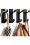 6KG Strong Stick-on Hooks for Coat & Towel, Black 4 Pack