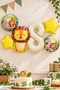 8 Year Old Lion Foil Balloon Set Safari Theme Balloon Set Set39 - 8 Years Old