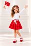 Fashionable Girl's Red Two-Layered Flounced Waist-Tied Skirt for April 23Rd and October 29Th
