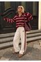 Edinburg Women's Striped Oversize Polo Collar Knit Sweater - 2