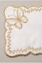 Set of 6 Coffee Side Cocktail Napkins, Embroidered Fabric Presentation Napkins, Special Decorative Napkins for Turkish Delight and Coffee Tea Presentations - 3