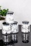 4-Piece Premium Cotton Jar Set with Black Mica Lid Glass Cotton Set Jar Makeup Cotton Ear Swab Floss Labeled Jar Set - 2
