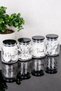 4-Piece Premium Cotton Jar Set with Black Mica Lid Glass Cotton Set Jar Makeup Cotton Ear Swab Floss Labeled Jar Set