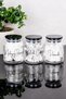 3-Piece Premium Cotton Jar Set with Black Mica Lid Glass Cotton Set Jar Makeup Cotton Swab Labelled Jar Set